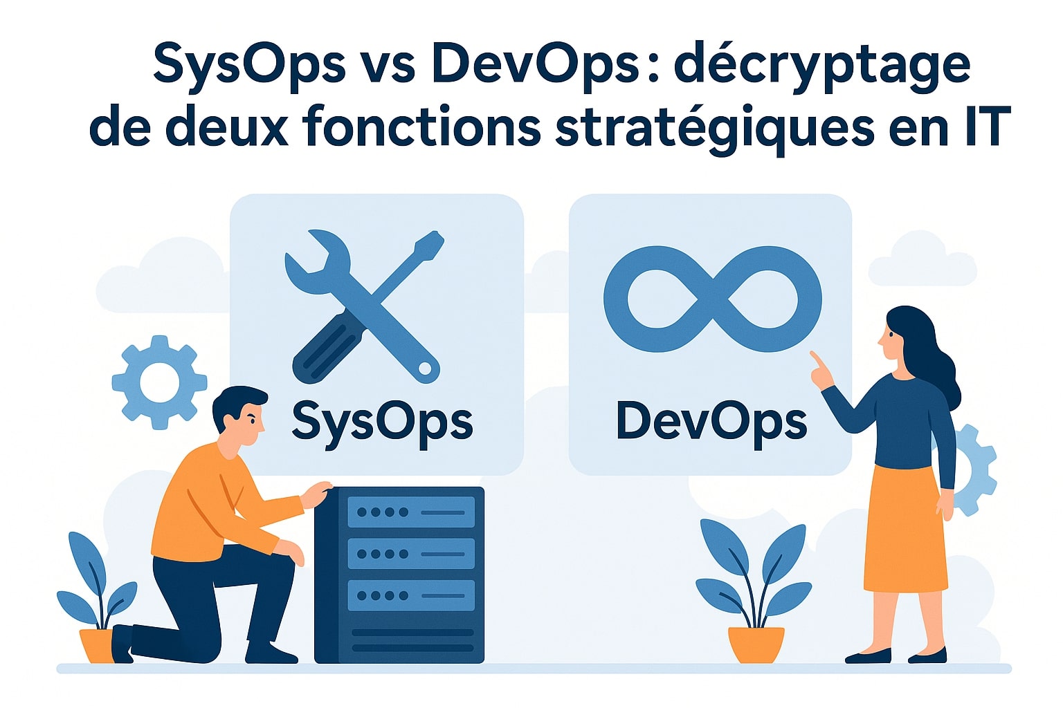 Images d'illustration pour l'article de blog : SysOps Vs DevOps : décryptage de deux fonctions stratégiques en IT